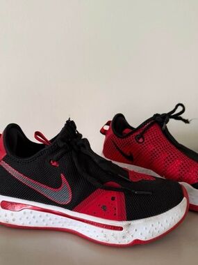 Nike Kids Black and Red Mesh Sneakers